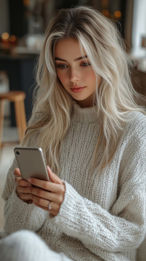 Woman's Hands Typing on a Mobile Phone – Feminine Blogger Aesthetic (139)