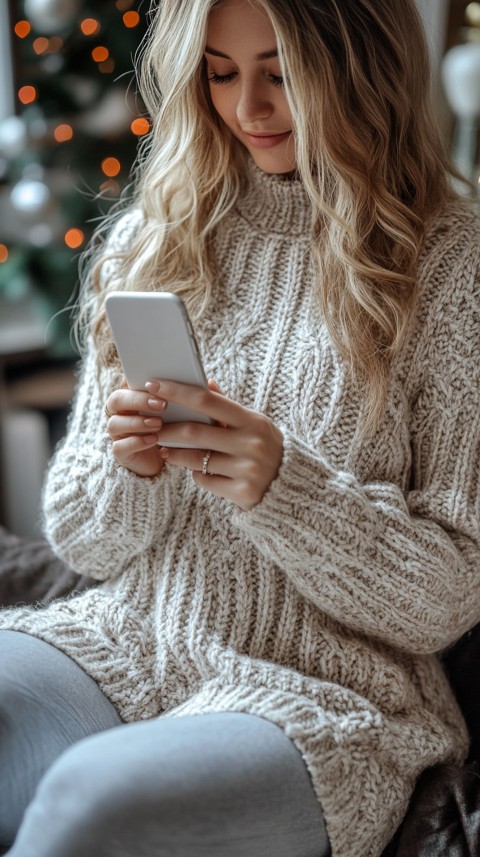 Woman's Hands Typing on a Mobile Phone – Feminine Blogger Aesthetic (116)