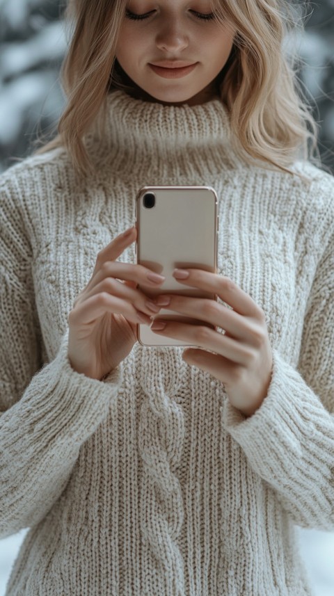 Woman's Hands Typing on a Mobile Phone – Feminine Blogger Aesthetic (167)