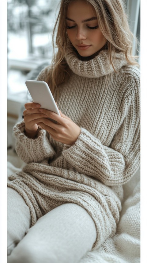 Woman's Hands Typing on a Mobile Phone – Feminine Blogger Aesthetic (145)