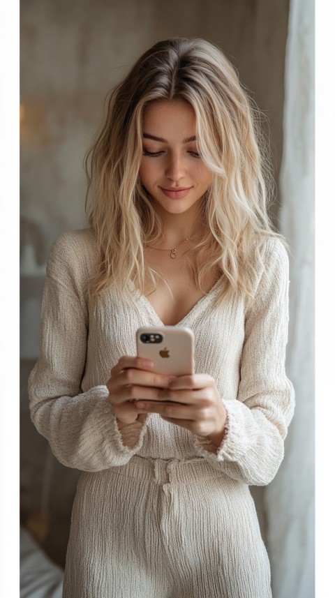 Woman's Hands Typing on a Mobile Phone – Feminine Blogger Aesthetic (172)