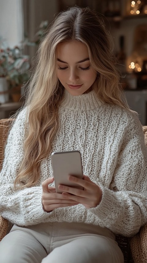 Woman's Hands Typing on a Mobile Phone – Feminine Blogger Aesthetic (174)