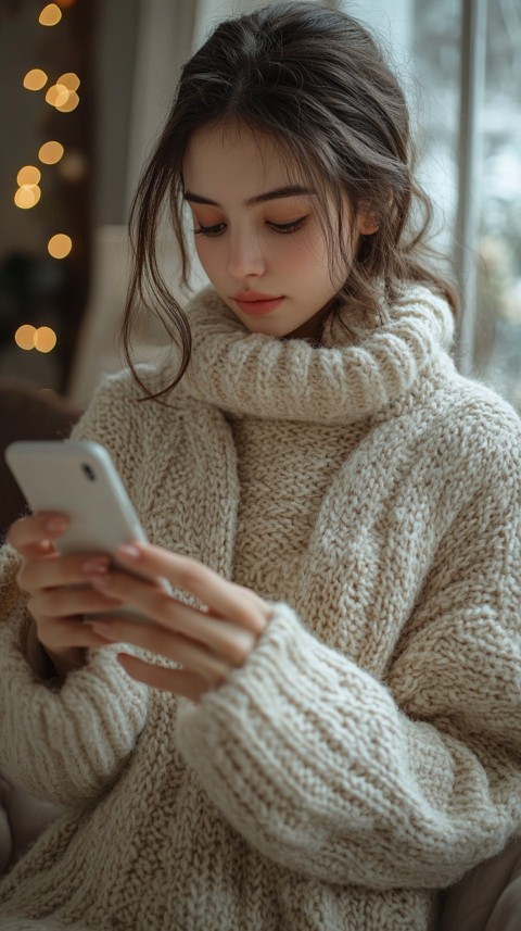 Woman's Hands Typing on a Mobile Phone – Feminine Blogger Aesthetic (197)