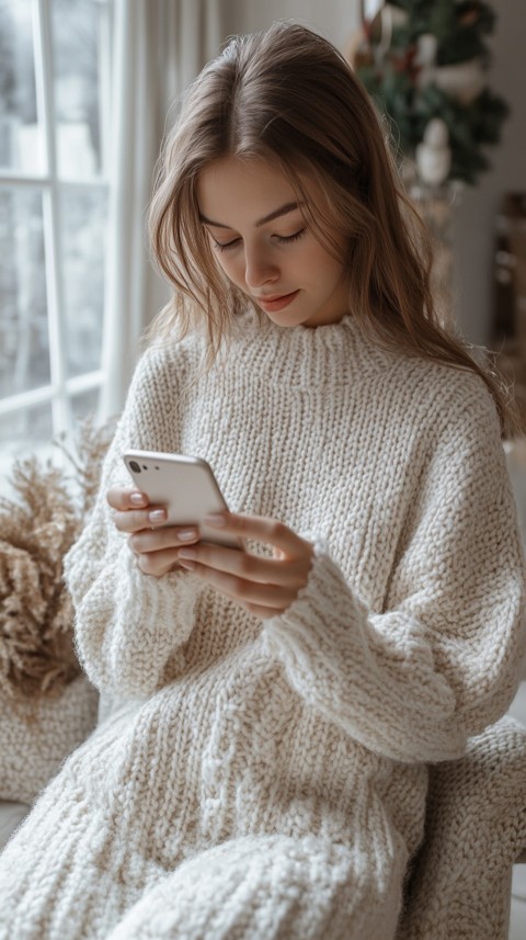 Woman's Hands Typing on a Mobile Phone – Feminine Blogger Aesthetic (198)