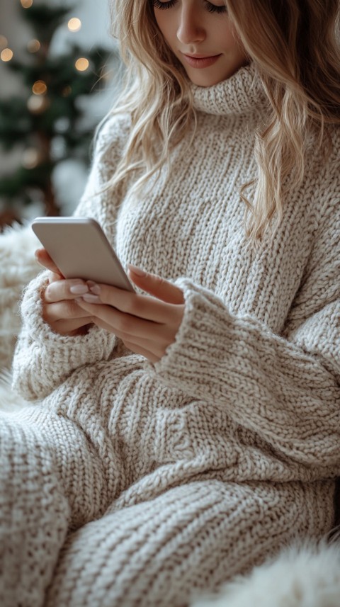 Woman's Hands Typing on a Mobile Phone – Feminine Blogger Aesthetic (218)