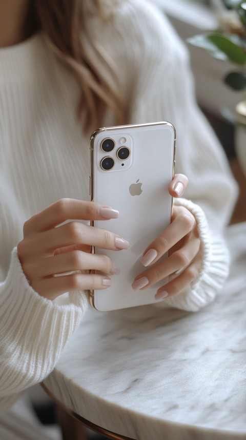 Woman's Hands Typing on a Mobile Phone – Feminine Blogger Aesthetic (260)