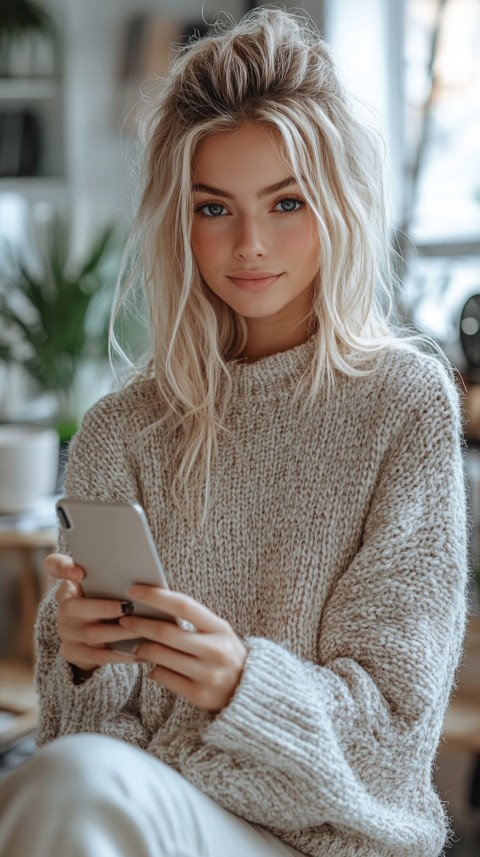 Woman's Hands Typing on a Mobile Phone – Feminine Blogger Aesthetic (236)