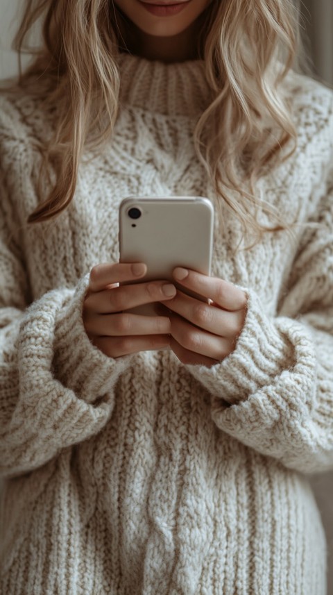 Woman's Hands Typing on a Mobile Phone – Feminine Blogger Aesthetic (275)