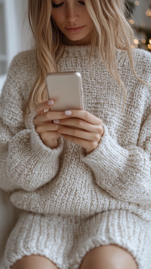 Woman's Hands Typing on a Mobile Phone – Feminine Blogger Aesthetic (280)