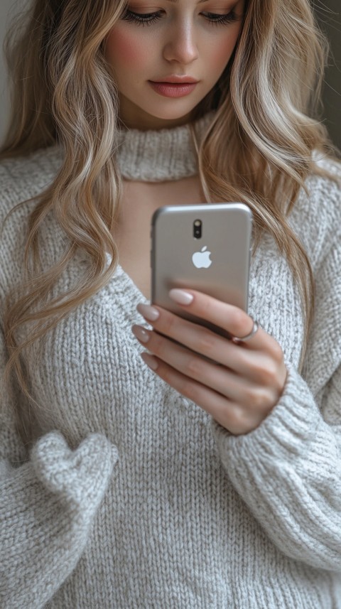 Woman's Hands Typing on a Mobile Phone – Feminine Blogger Aesthetic (266)