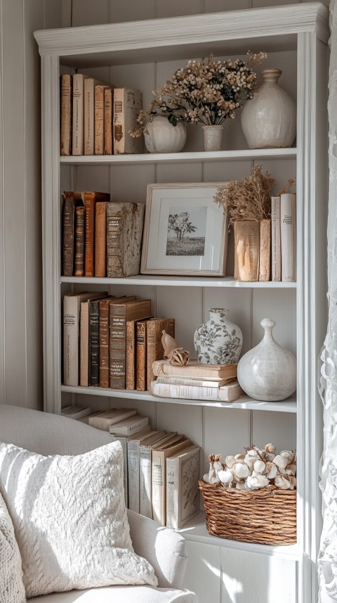 Neat Bookshelf with Minimal Decor – Feminine Blogger Aesthetic (15)