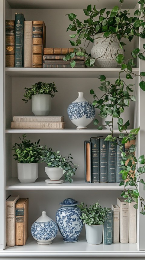 Neat Bookshelf with Minimal Decor – Feminine Blogger Aesthetic (71)