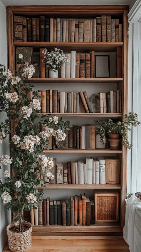 Neat Bookshelf with Minimal Decor – Feminine Blogger Aesthetic (109)