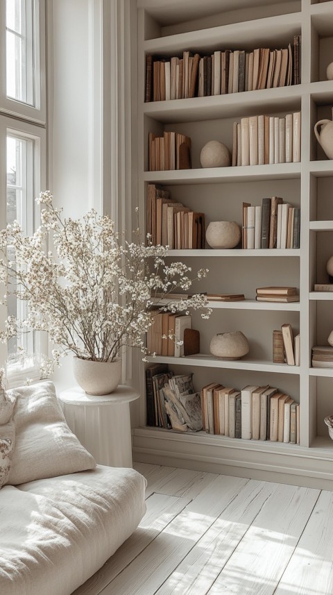 Neat Bookshelf with Minimal Decor – Feminine Blogger Aesthetic (101)