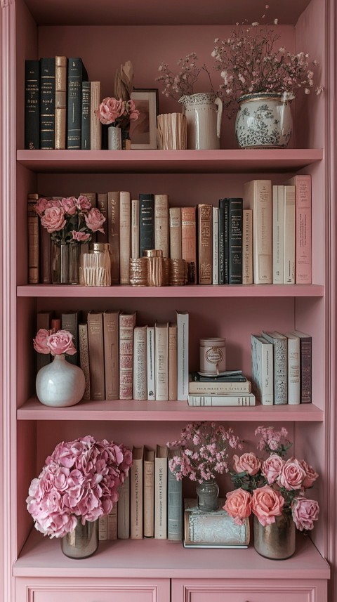 Neat Bookshelf with Minimal Decor – Feminine Blogger Aesthetic (134)