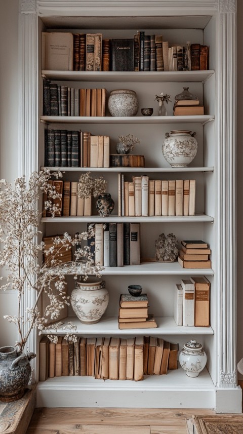 Neat Bookshelf with Minimal Decor – Feminine Blogger Aesthetic (128)