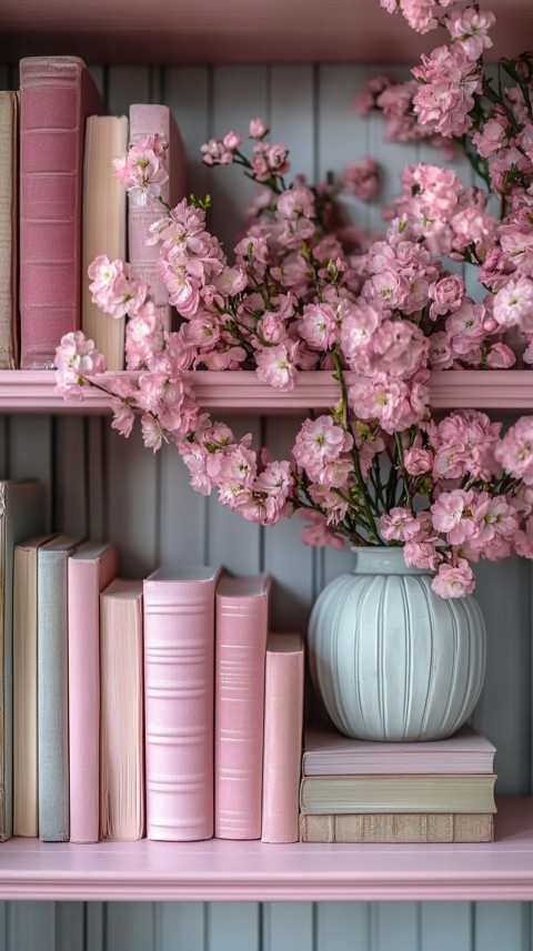 Neat Bookshelf with Minimal Decor – Feminine Blogger Aesthetic (150)