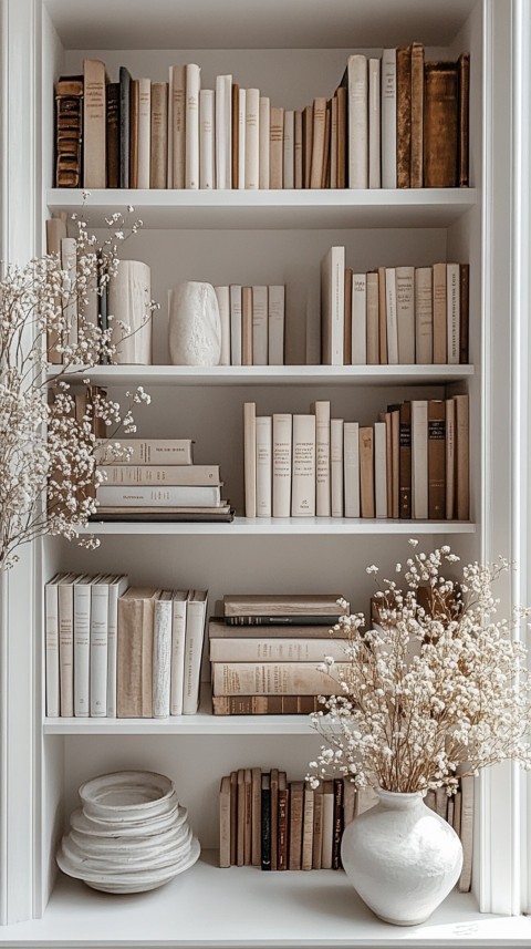 Neat Bookshelf with Minimal Decor – Feminine Blogger Aesthetic (177)