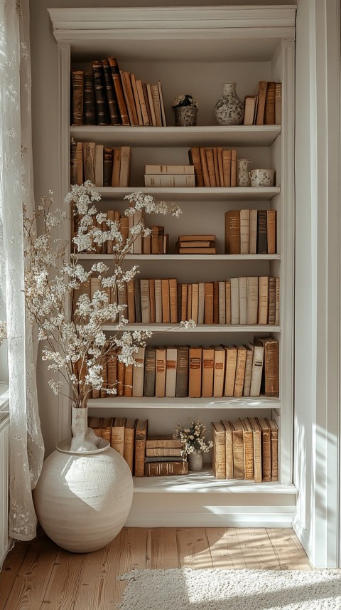 Neat Bookshelf with Minimal Decor – Feminine Blogger Aesthetic (165)