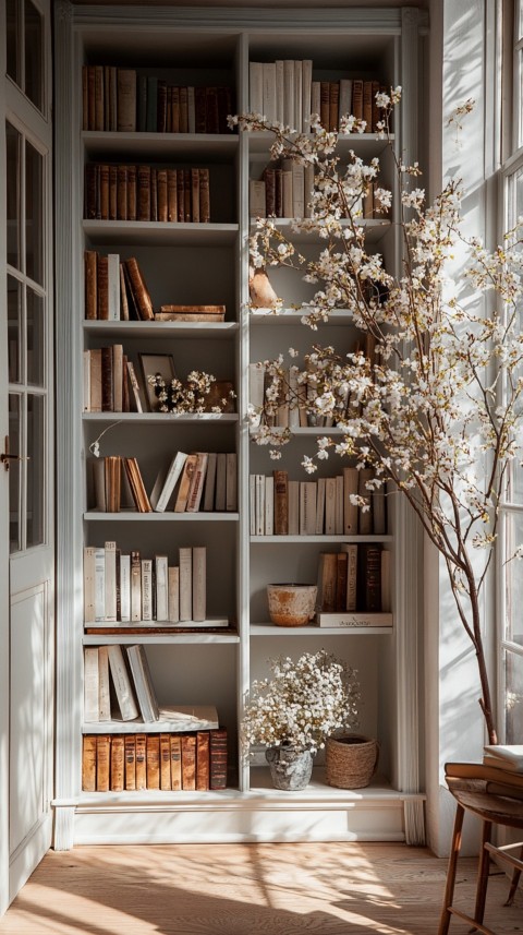 Neat Bookshelf with Minimal Decor – Feminine Blogger Aesthetic (163)