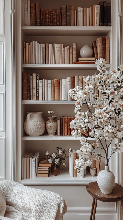 Neat Bookshelf with Minimal Decor – Feminine Blogger Aesthetic (184)