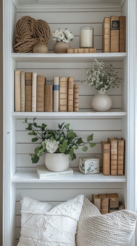 Neat Bookshelf with Minimal Decor – Feminine Blogger Aesthetic (195)