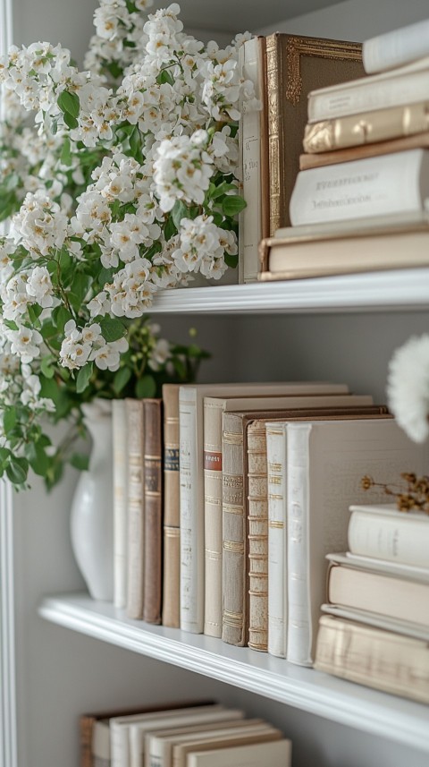 Neat Bookshelf with Minimal Decor – Feminine Blogger Aesthetic (216)