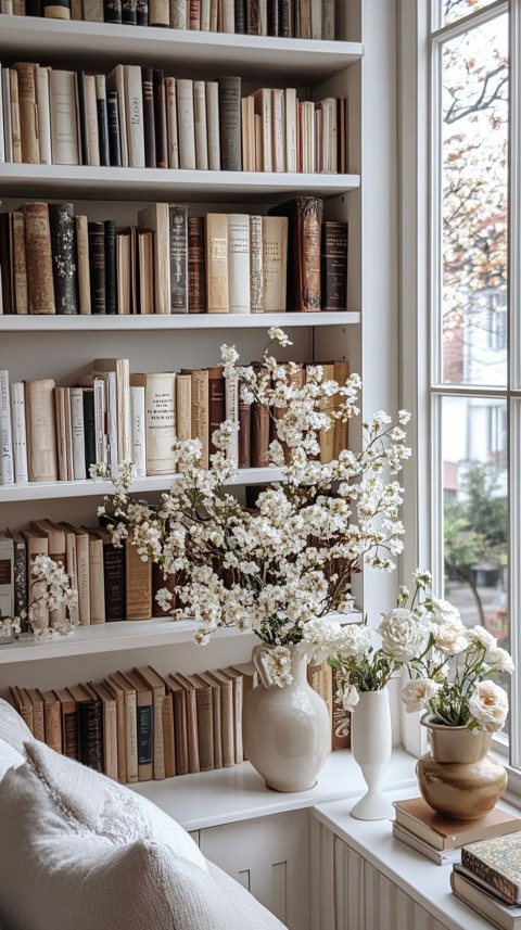 Neat Bookshelf with Minimal Decor – Feminine Blogger Aesthetic (217)