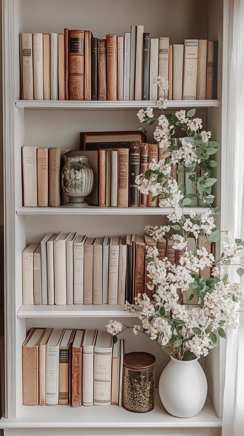 Neat Bookshelf with Minimal Decor – Feminine Blogger Aesthetic (204)