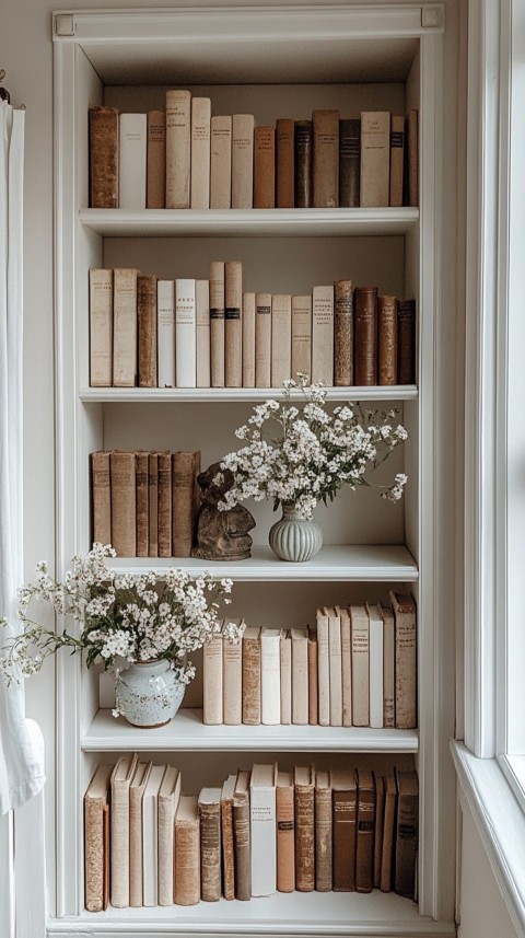 Neat Bookshelf with Minimal Decor – Feminine Blogger Aesthetic (214)