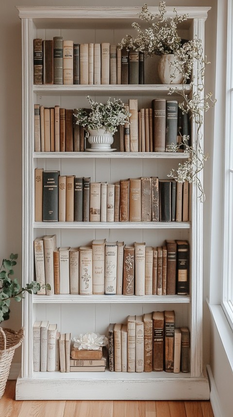 Neat Bookshelf with Minimal Decor – Feminine Blogger Aesthetic (201)