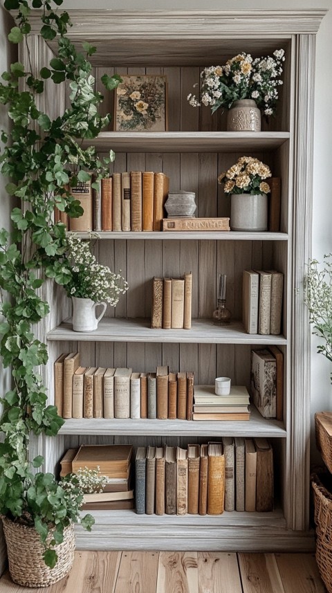 Neat Bookshelf with Minimal Decor – Feminine Blogger Aesthetic (227)