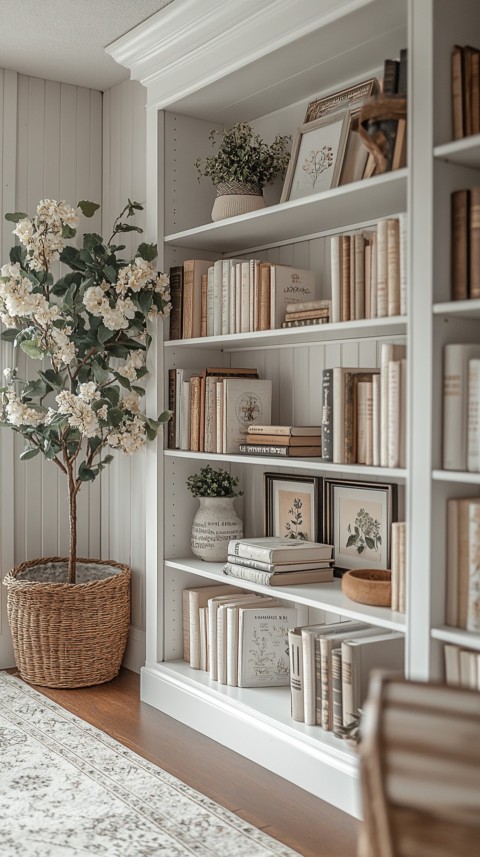 Neat Bookshelf with Minimal Decor – Feminine Blogger Aesthetic (239)