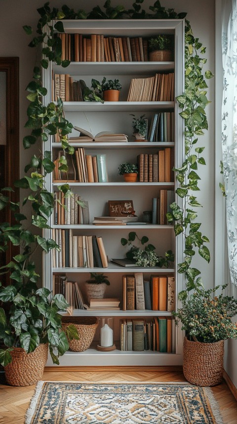 Neat Bookshelf with Minimal Decor – Feminine Blogger Aesthetic (245)