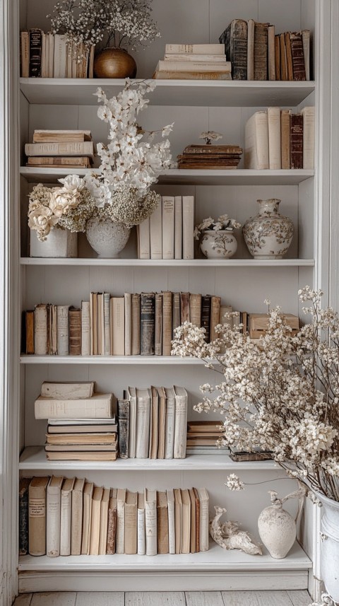 Neat Bookshelf with Minimal Decor – Feminine Blogger Aesthetic (259)