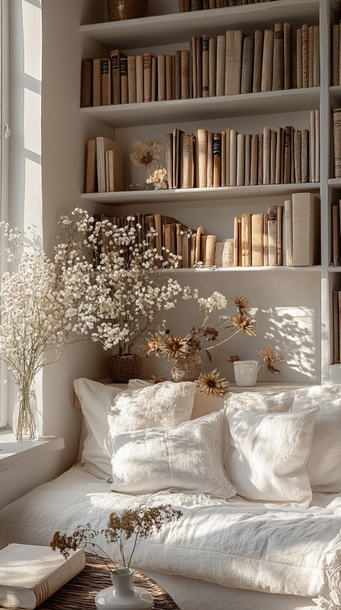 Neat Bookshelf with Minimal Decor – Feminine Blogger Aesthetic (266)