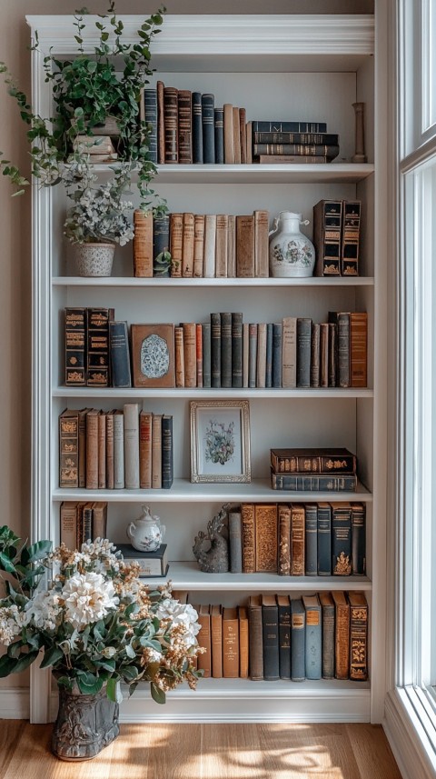 Neat Bookshelf with Minimal Decor – Feminine Blogger Aesthetic (263)