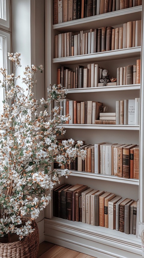 Neat Bookshelf with Minimal Decor – Feminine Blogger Aesthetic (257)