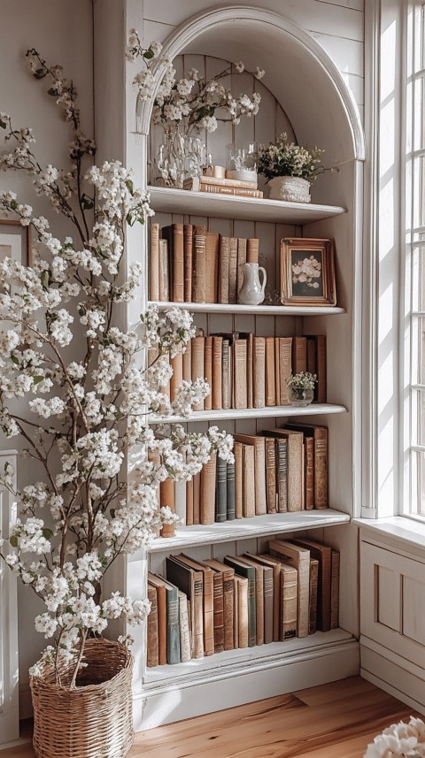 Neat Bookshelf with Minimal Decor – Feminine Blogger Aesthetic (255)