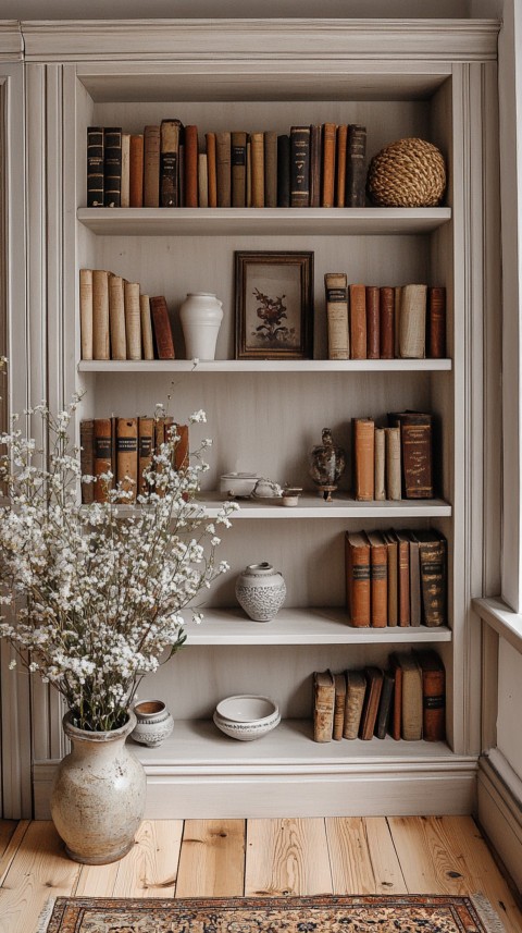 Neat Bookshelf with Minimal Decor – Feminine Blogger Aesthetic (253)