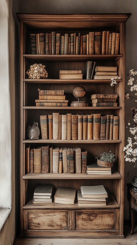 Neat Bookshelf with Minimal Decor – Feminine Blogger Aesthetic (277)