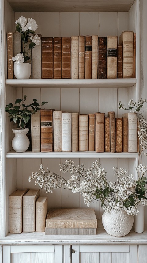 Neat Bookshelf with Minimal Decor – Feminine Blogger Aesthetic (282)