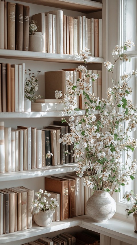 Neat Bookshelf with Minimal Decor – Feminine Blogger Aesthetic (278)