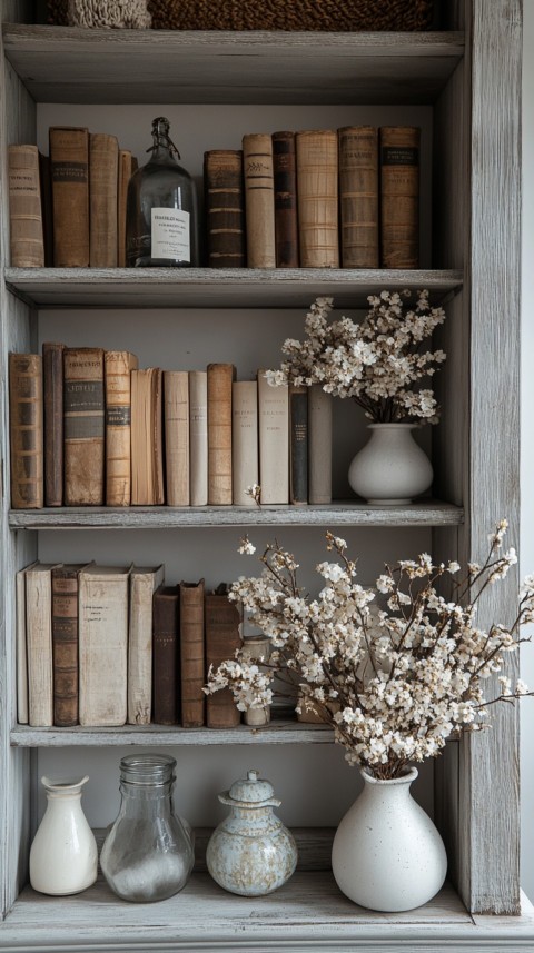 Neat Bookshelf with Minimal Decor – Feminine Blogger Aesthetic (283)