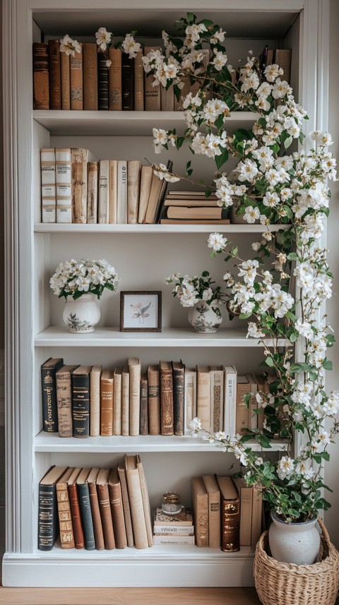 Neat Bookshelf with Minimal Decor – Feminine Blogger Aesthetic (285)