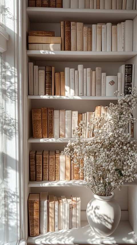 Neat Bookshelf with Minimal Decor – Feminine Blogger Aesthetic (326)