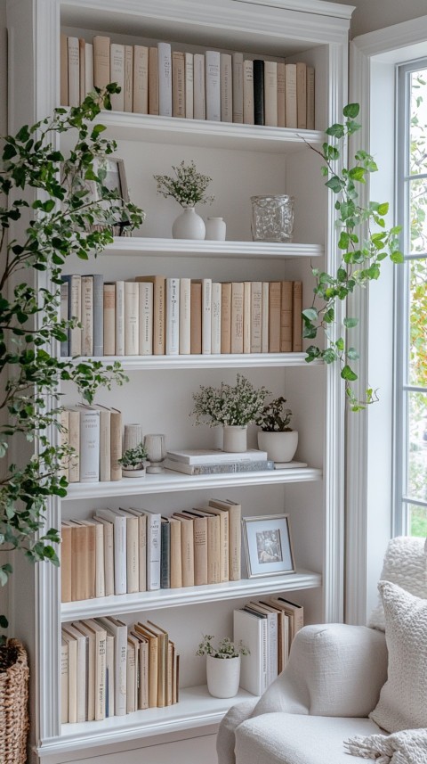 Neat Bookshelf with Minimal Decor – Feminine Blogger Aesthetic (304)