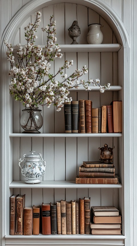 Neat Bookshelf with Minimal Decor – Feminine Blogger Aesthetic (301)