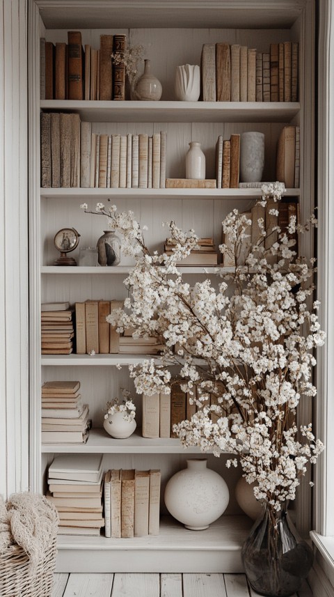 Neat Bookshelf with Minimal Decor – Feminine Blogger Aesthetic (306)