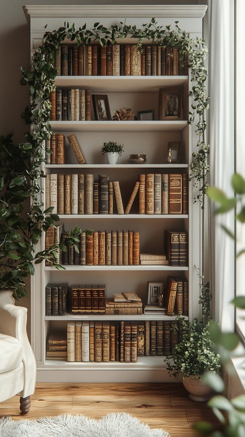 Neat Bookshelf with Minimal Decor – Feminine Blogger Aesthetic (303)